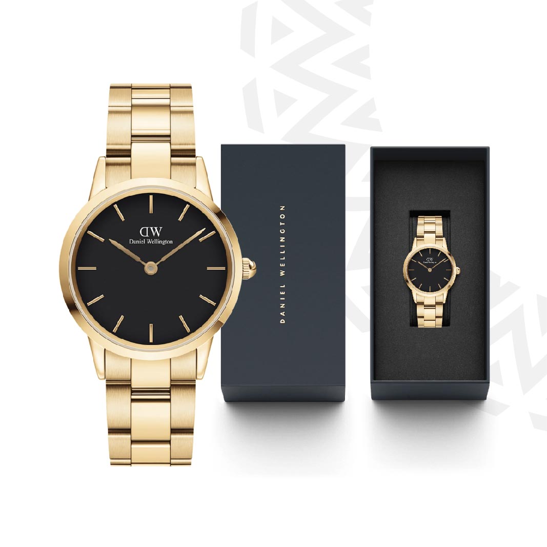 Daniel Wellington Iconic Link | Gold Color & Black Dial view 2